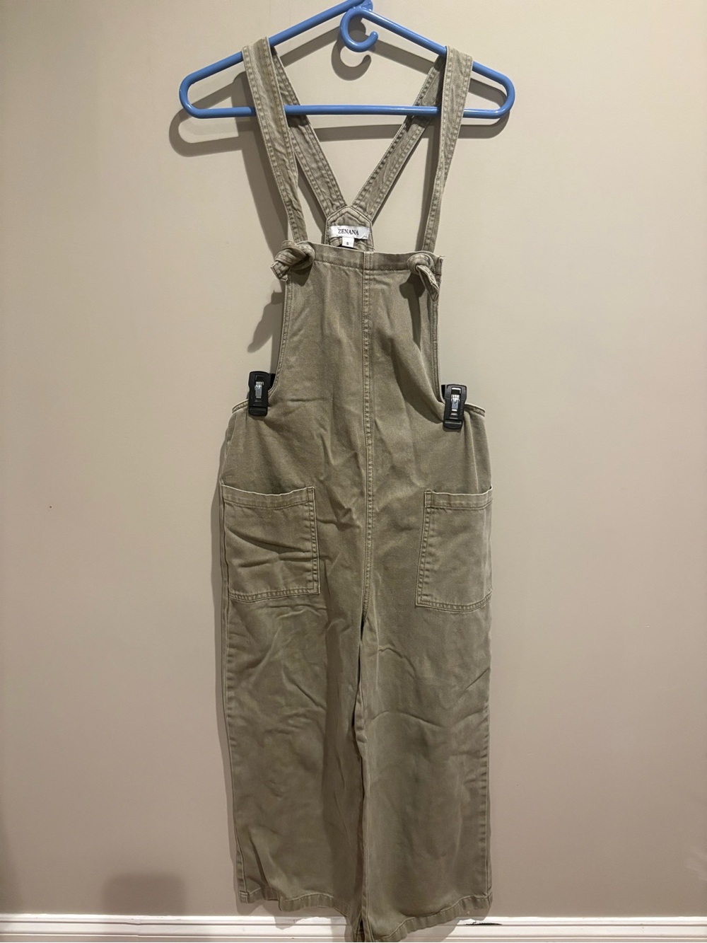 Zenana Women’s Olive Green Utility Overalls Jumpsuit Size S